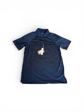 Harriton M211W Polo Blue Short Sleeve Women's Large Antimicrobial NWT